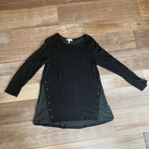 Neiman Marcus black and grey tunic Sz M